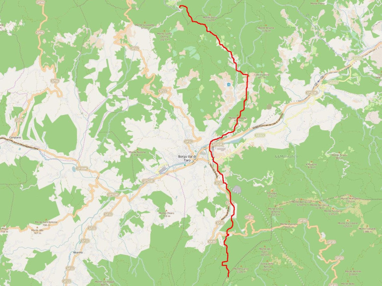 Map of the path "La via degli abati"