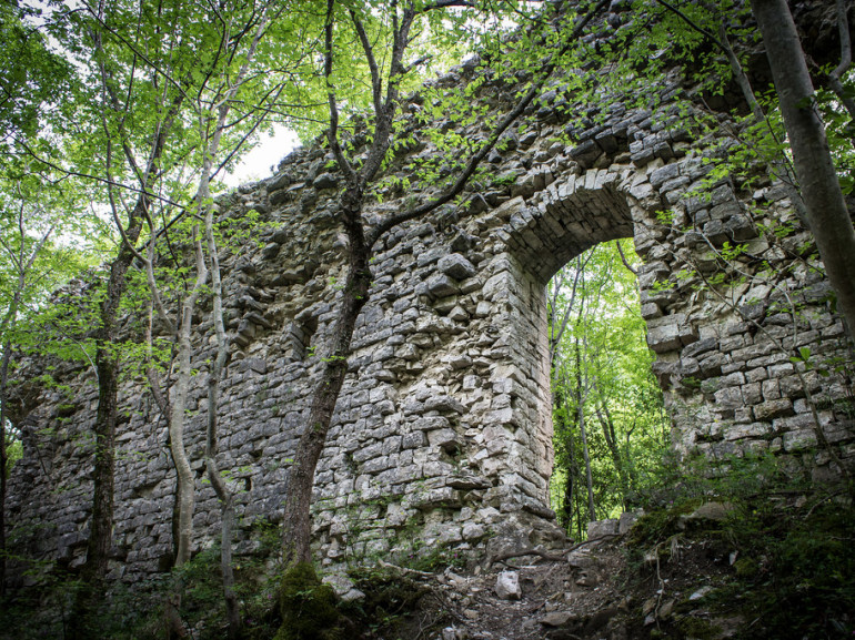 The ruins of the Hermitage of Santa Maria in Morimondo, now part of the woods