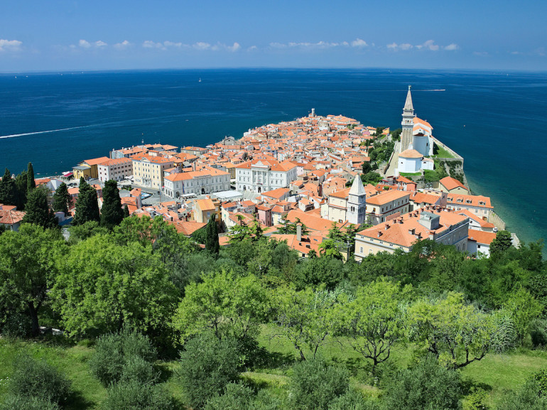 View of Piran from Portoz
