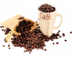 Coffe beans and a coffee mug