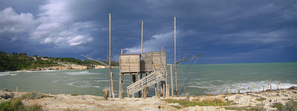 Trabucco in the Gargano National Park, South Italy