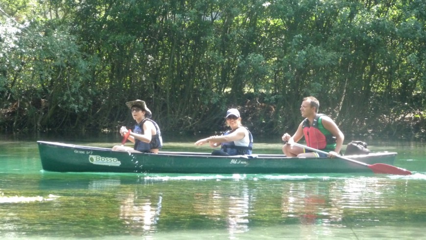 Canoeing on the river Tirino, Abruzzo
