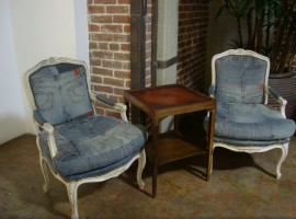 Denim armchairs