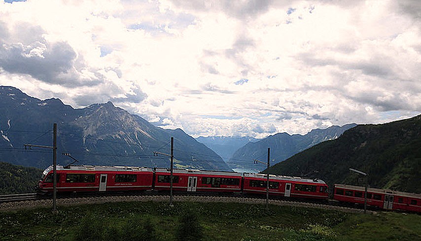 Slow Travel on the Red train Bernina
