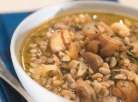 Barley soup, with mushrooms and chestnuts, a dish of Valle Maira