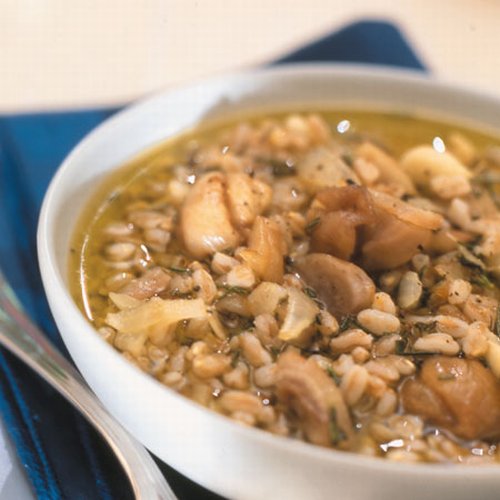 Barley soup, with mushrooms and chestnuts, a dish of Valle Maira