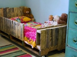 Bed for child made of pallets