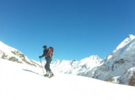 Itinerary by snowshoes in Aosta Valley