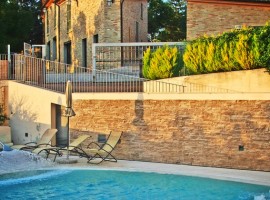 swimming pool at Casa Oliva, Albergo Diffuso in an ancient village in Marche region (Italy)