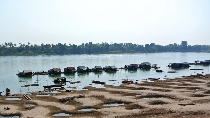 The shores of the Mekong at Kratie, Cambodia