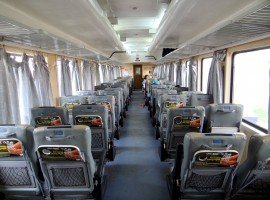 Train interior, soft seating
