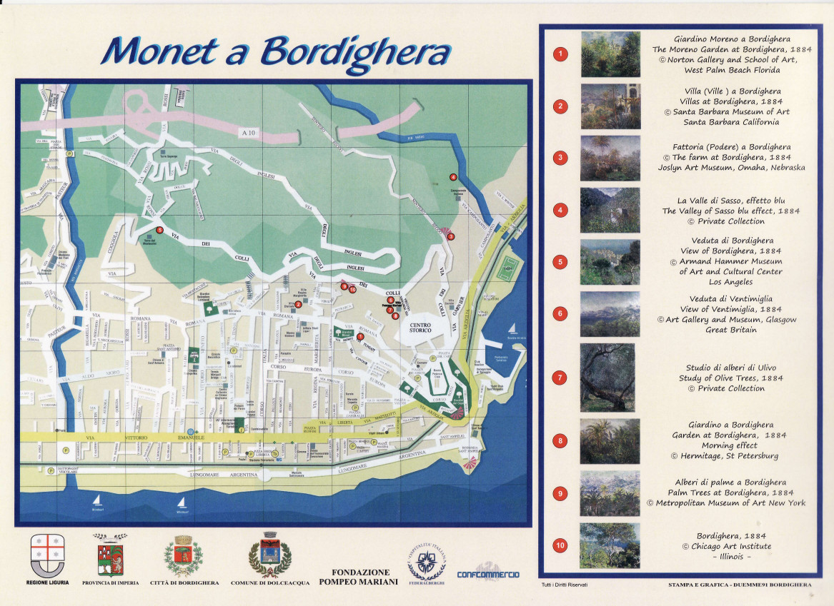 A Map to discover the landscapes painted by Monet in Bordighera