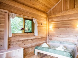 Bedroom in the tree house, Piedmont, Italy