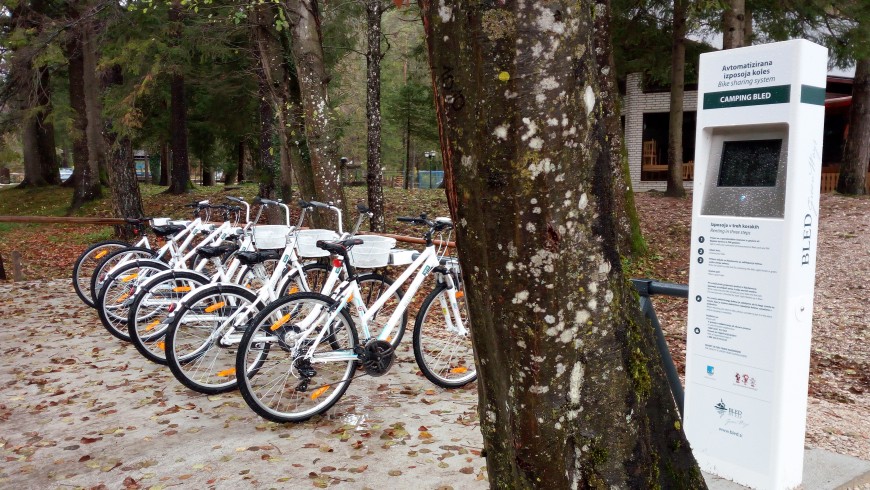 Bicycles rental on the lake, near Bled's camping