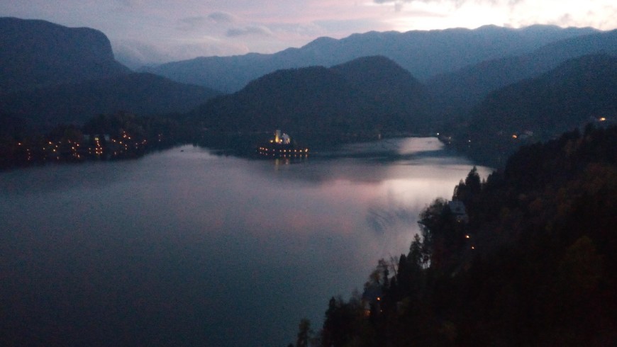 View of the lake from the castle of Bled
