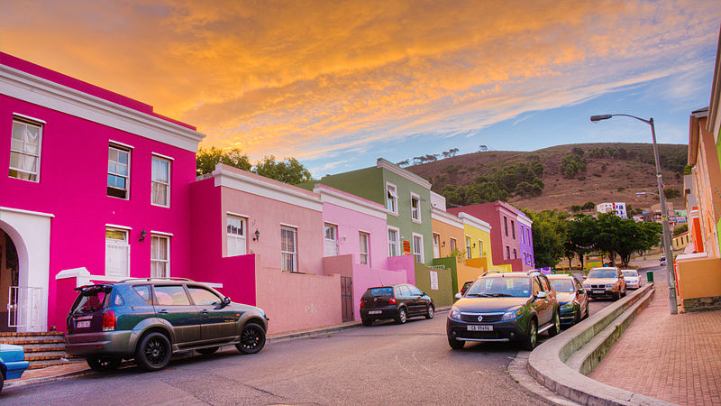 Bo-Kaap, Cape Town, colors, photo via Wikimedia Commons