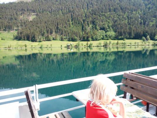 on boat on the lake Weissensee