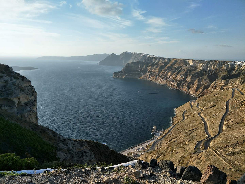 The caldera of Thera, in Santorini