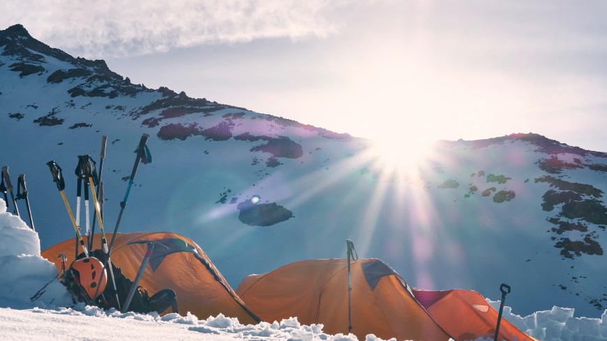 Tents and the rising sun