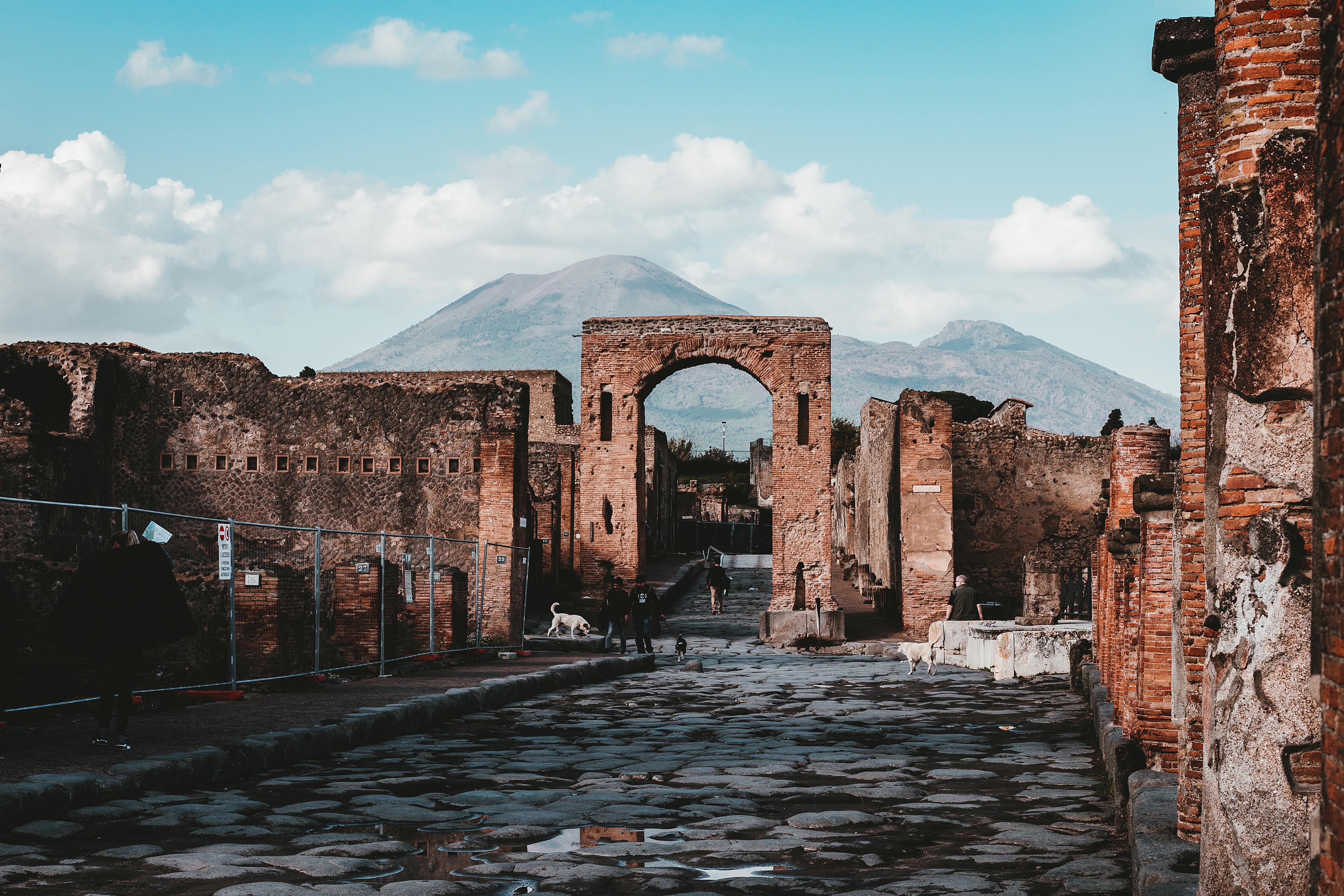 Vesuvius in the background of Pompeii’s ruins