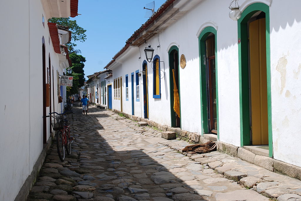 A narrow street of Paraty village, Brazil