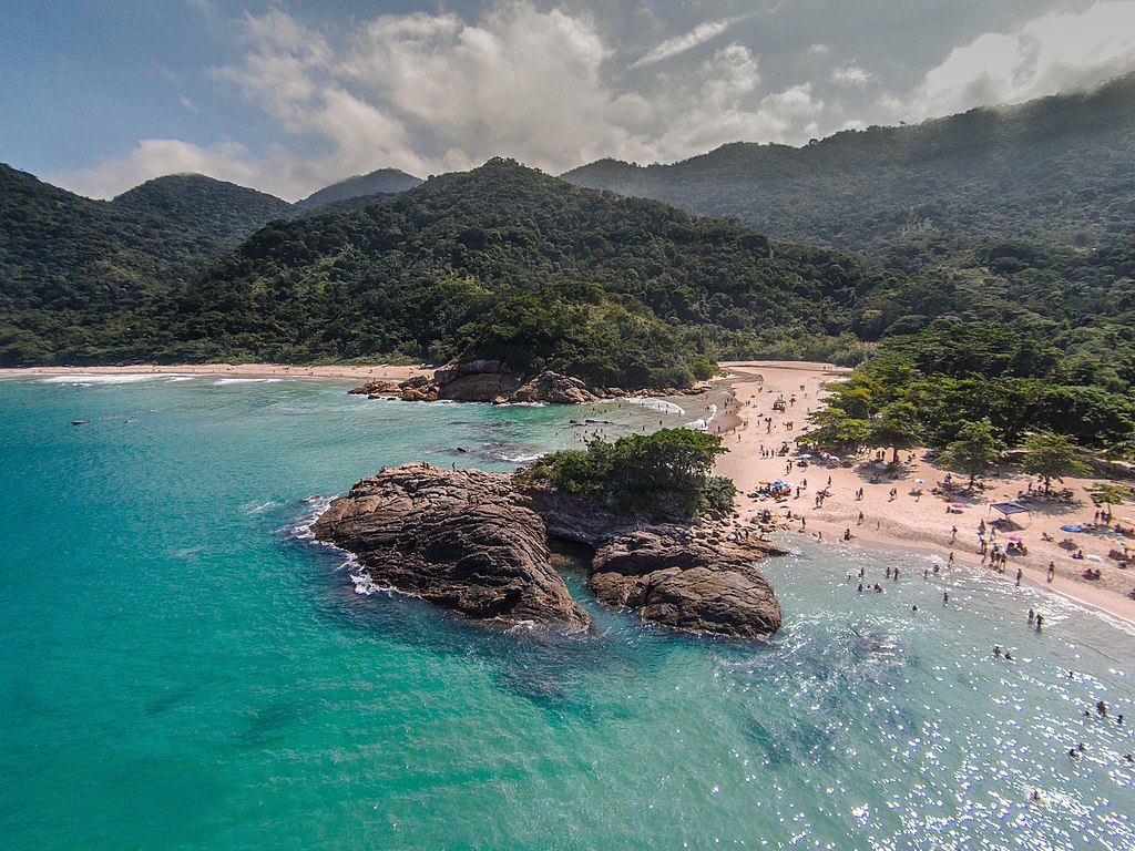Areal view of the Ilha Grande baia, Brazil