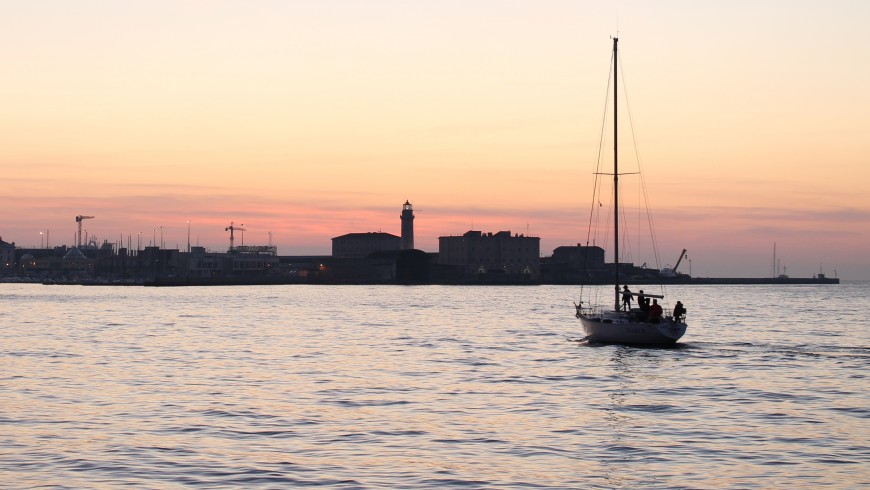 Sailing Boat in Molo Audace, Trieste