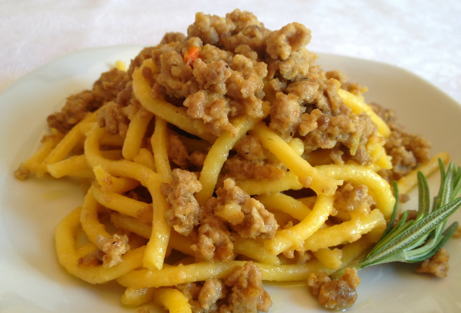 The typical bigoli with duck ragù