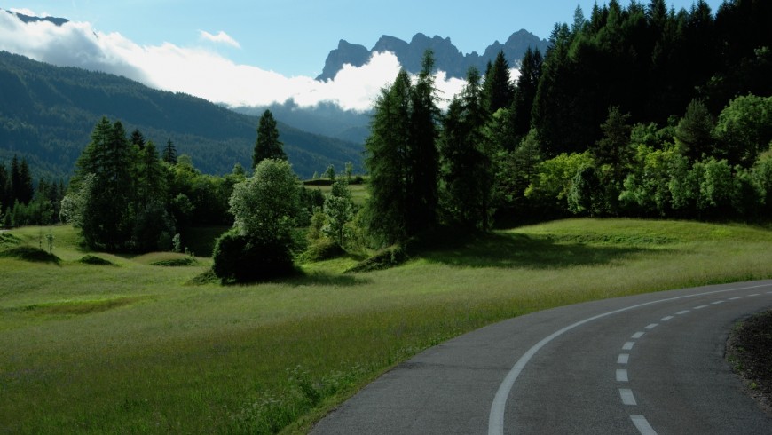 Bike path in the Dolomites