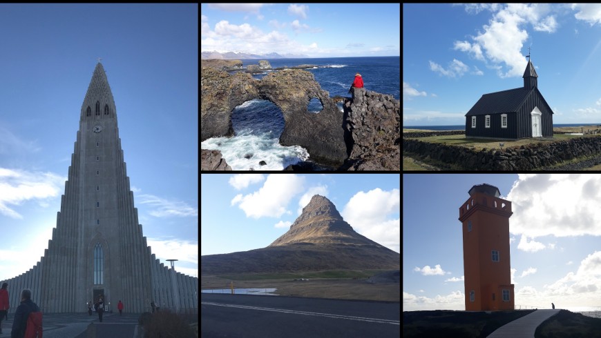 Reykjavik cathedral, Arnarstapi, curch of Búðakirkja, Kirkjufell mountain, Öndverðarnes. Ph. Alessia Casalaina