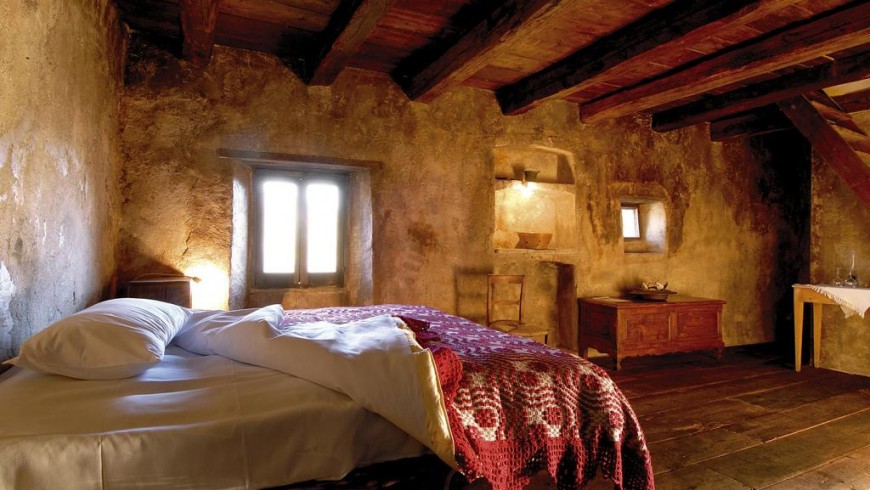 Sextantio: a bedroom of the Albergo Diffuso in Santo Stefano, South Italy