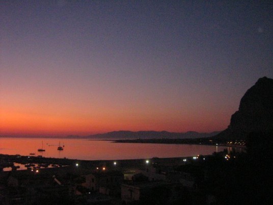 Sunset on the sea from Auralba hotel