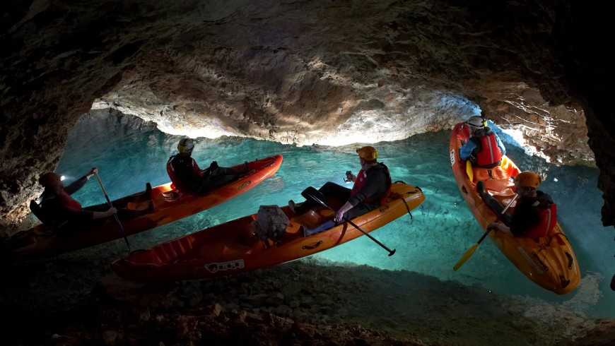 Peca underground kayaking, unique experience in Slovenia
