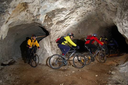underground cycling route under Mount Peca