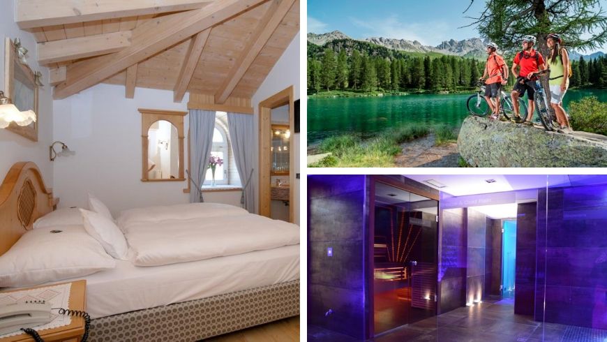 Hotel Central Moena - room, e-bike itinerary and wellness center