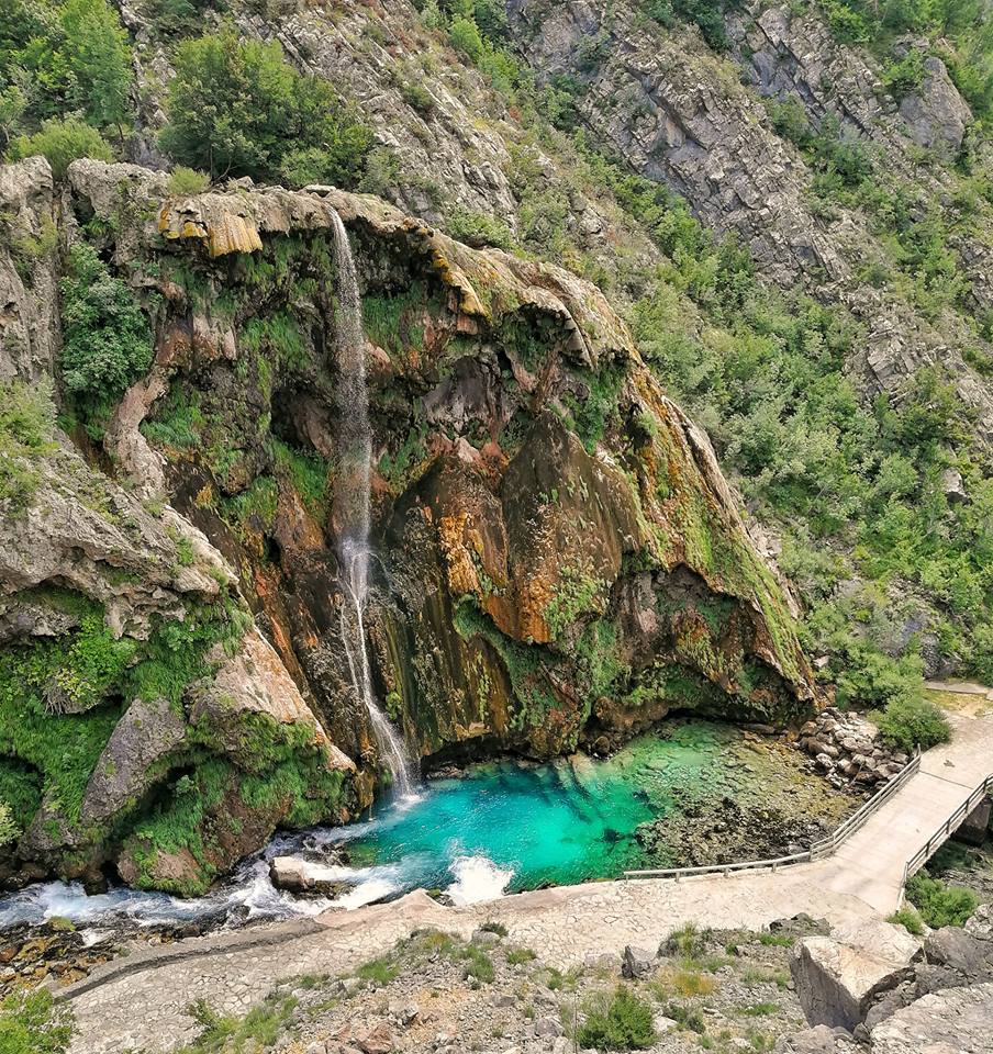 river Krka spring under the Krčić waterfall, one of the most beautiful natural water springs in Croatia