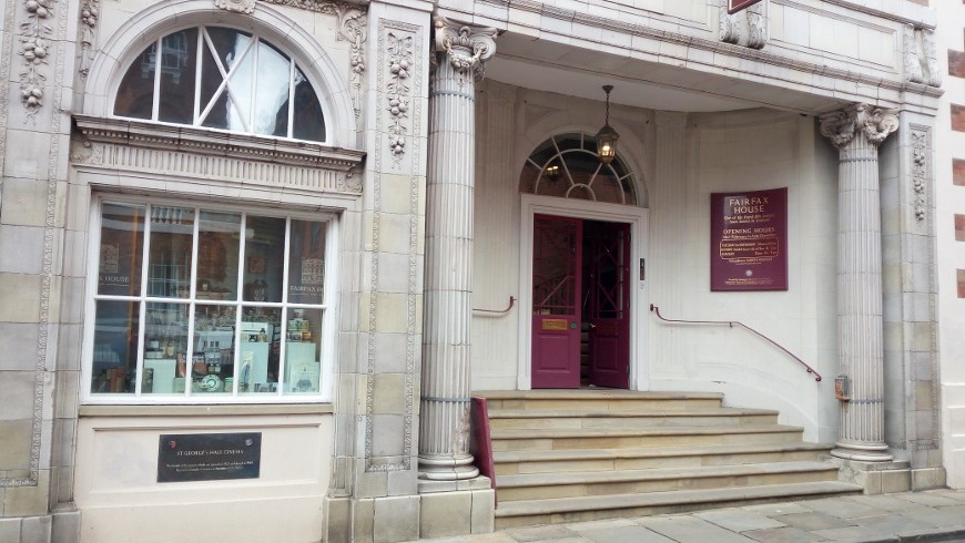 White entrance of the Fairfax House