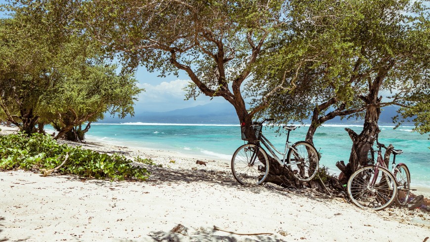 Biking at the beach, Bali
