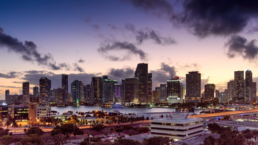 Panoramic view above the city of Miami 