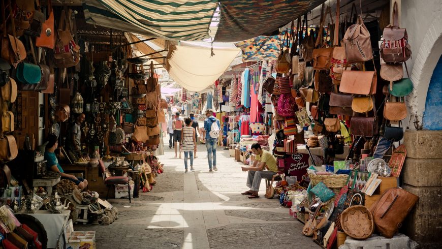 Morocco Souk in the Medina, Morocco.
