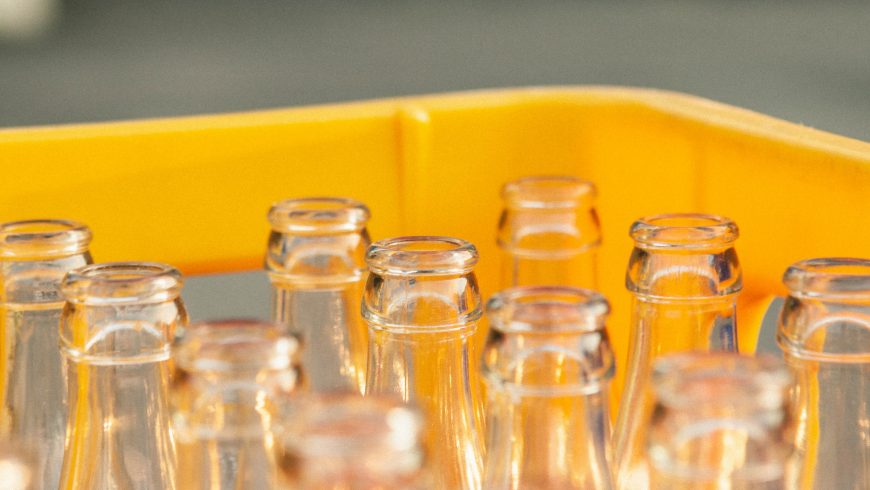 clear glass bottles