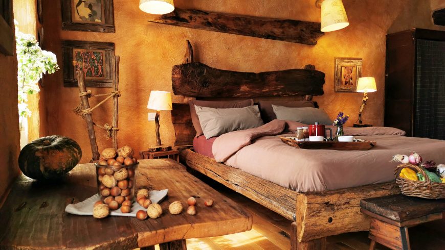 Bedroom with natural materials