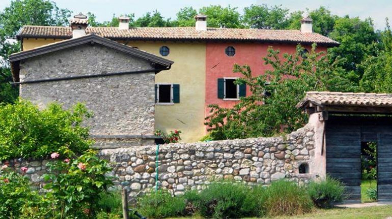 Outside of the Rovero, a farmhouse where a biological wine is produced