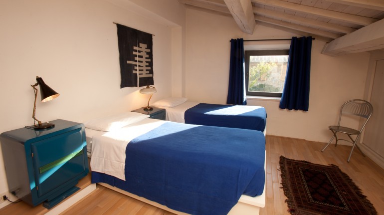 Bedroom of the Podere Isabella, in Tuscany