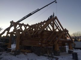 Divjake Log Home under construction.