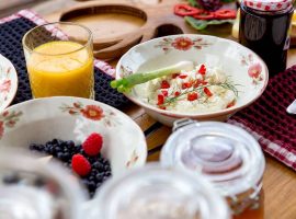 Delicious breakfast in Divjake Log Home