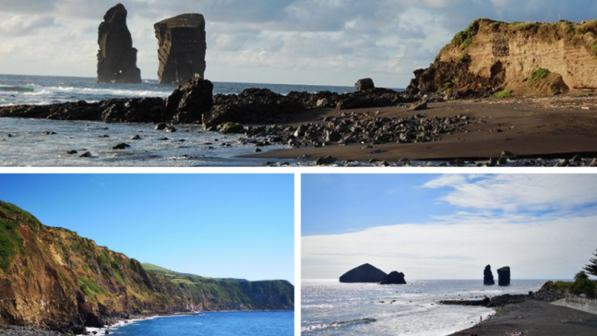 Praia dos Mosteiros. Beach Azores.