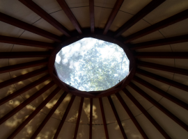 Skylight in a yurt