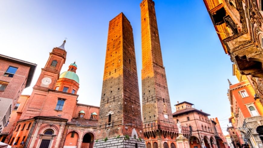 towers of asinelli in bologna, italy