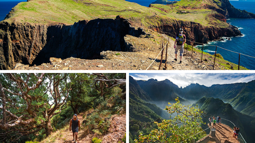 Hiking, Madeira. Photo by lido-tours.com, digitaltravelcouple.com, visitmadeira.pt
